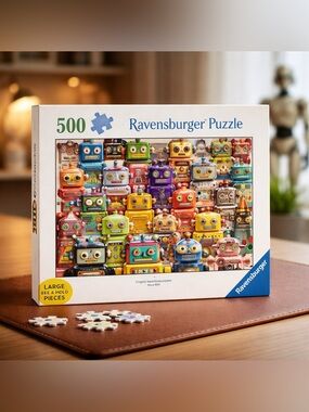 Ravensburger “Retro Robots” 500 Piece Large See & Hold Puzzle